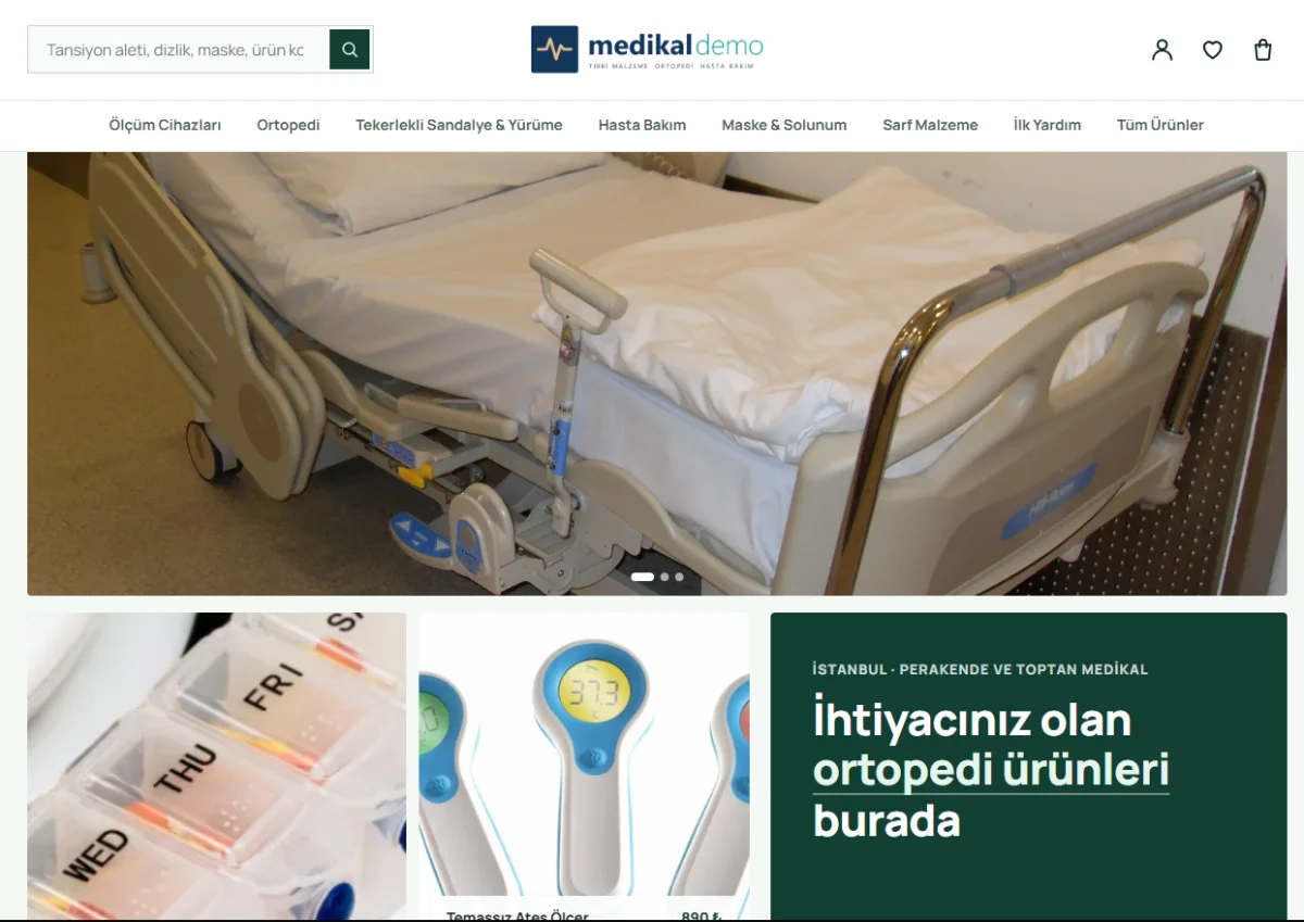 Medikal & Sağlık Ürünleri E-Ticaret Yazılımı ekran görüntüsü